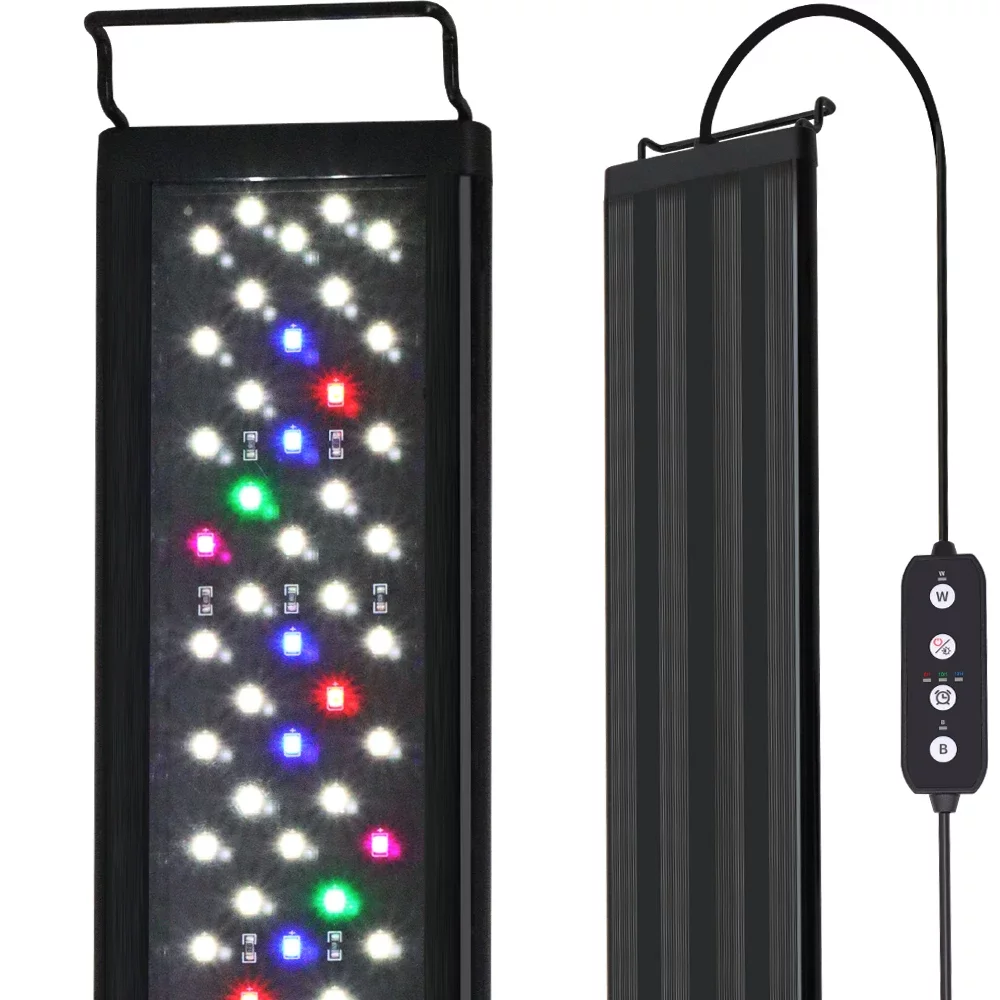 Rampe LED à spectre complet programmable pour aquarium, minuterie et mémoire, 12 à 30 pouces