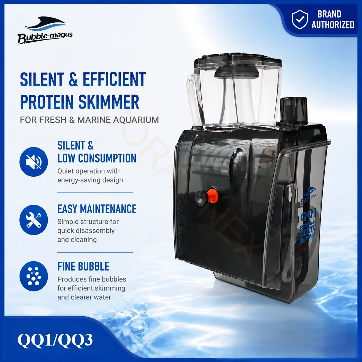 Écumeur récifal Bubble Magus QQ externe compact
