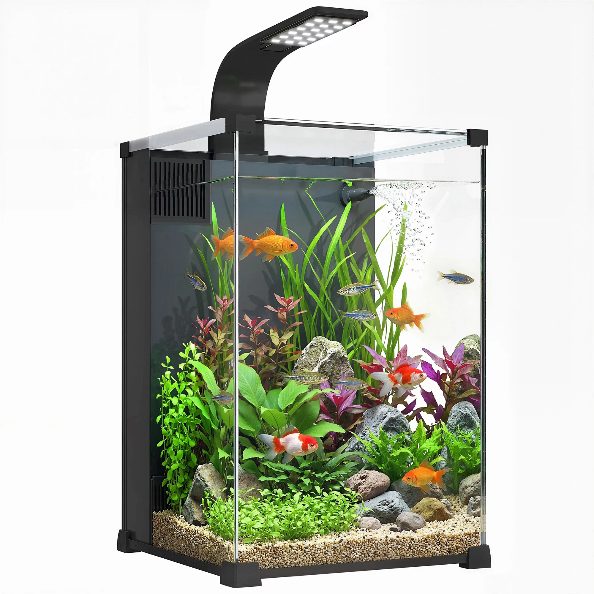 Nano-aquarium PawHut 36 L en verre trempé, kit complet