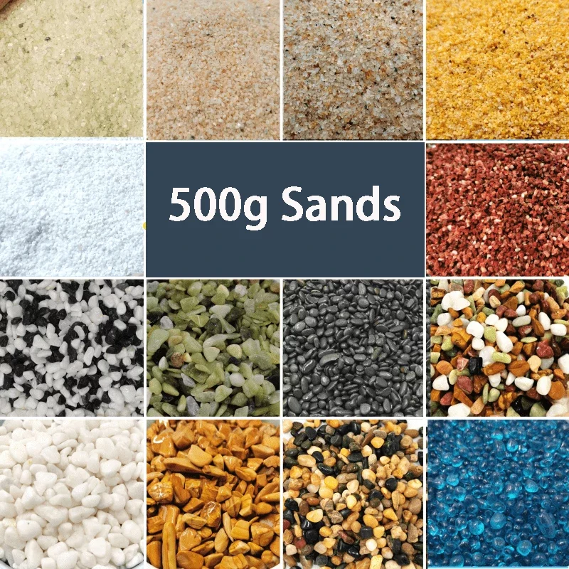 Sable cristal décoratif pour aquarium, fond naturel 500 g