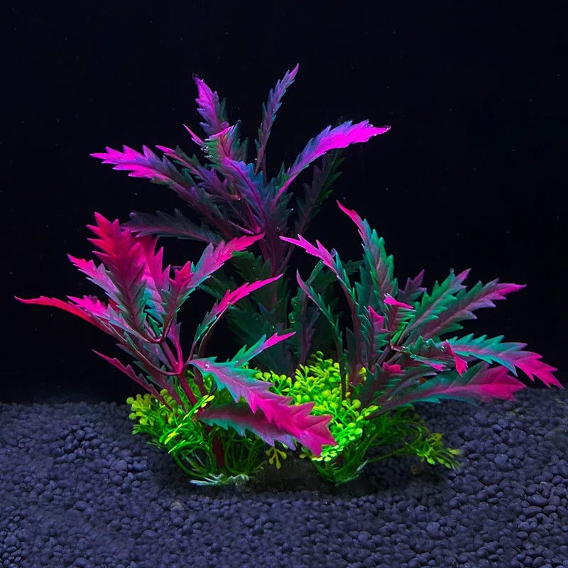 Arbuste artificiel pour aquarium, plante en plastique réaliste d'arrière-plan