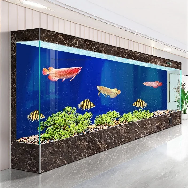 Aquarium design en verre ultra-blanc, minimaliste, écran de séparation pour salon