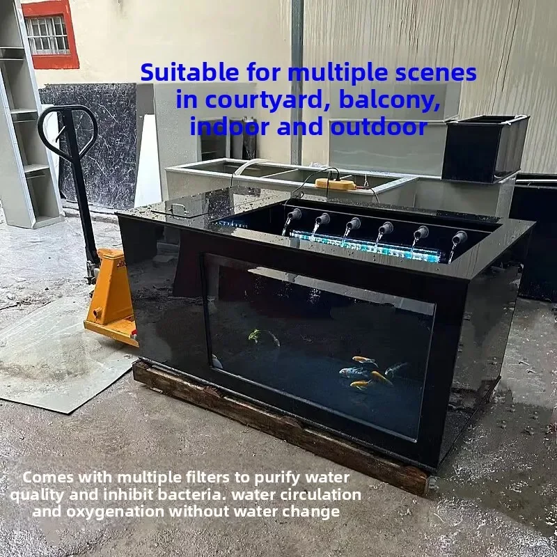 Aquarium ornemental YG-12 à filtration latérale, esprit bassin à koï