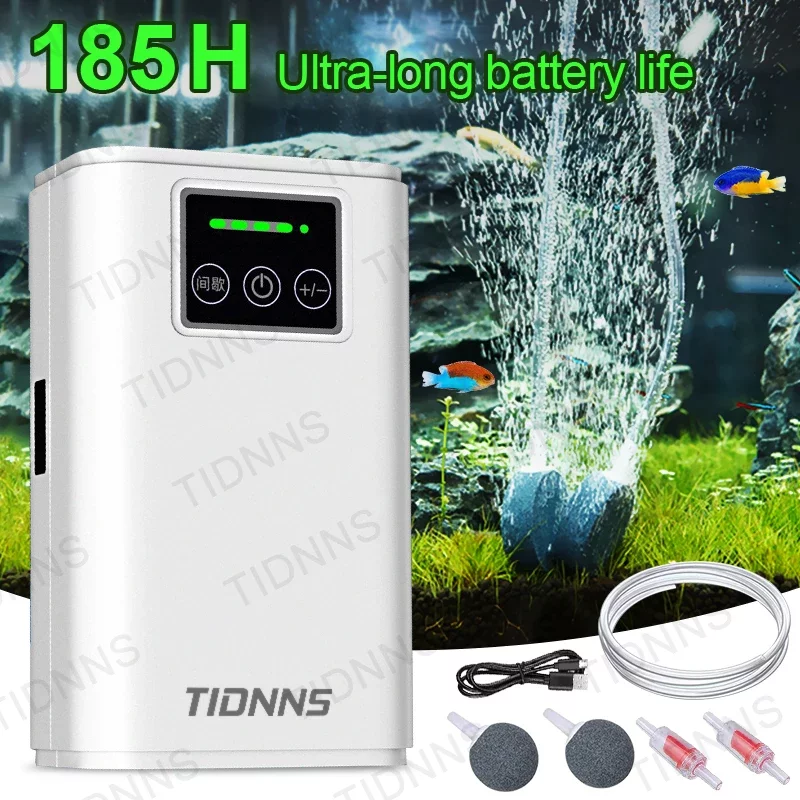 Pompe à oxygène portable rechargeable 6000mAh USB pour pêche et aquarium