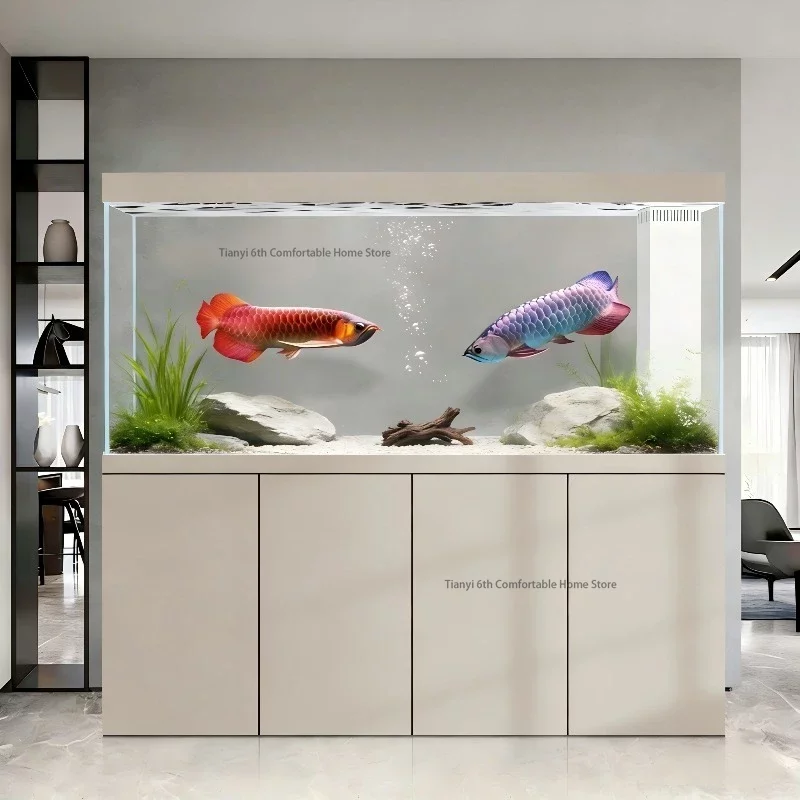 Aquarium design en verre ultra-blanc, style nordique