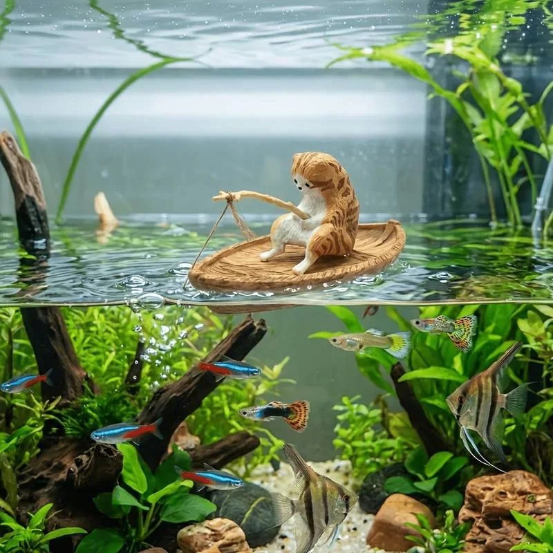 Décoration de bateau de pêche en résine pour aquarium, thème marin