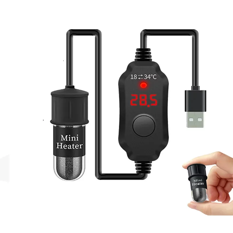 Mini-chauffage à thermostat submersible pour aquarium, 18-34 degrés