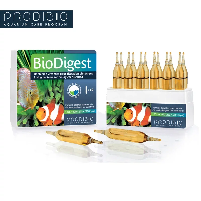 Traitement bactérien BioDigest pour aquarium, eau douce et marine