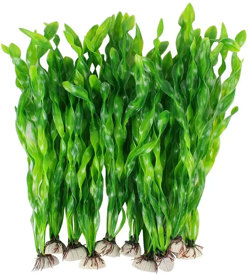 Lot de plantes artificielles pour aquarium, 5 ou 10 pièces vertes de 12 à 35 cm